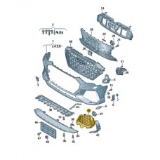 Решетка заглушка бампера перед правая audi rsq3 aso