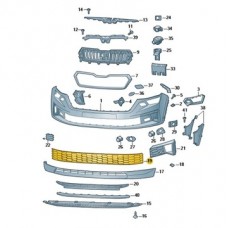 Решетка бампера центральная skoda kodiaq fl